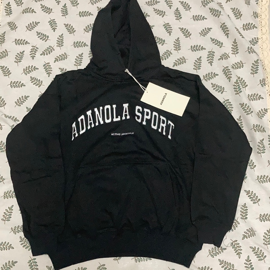 Adanola Trendy Adanola Sport Hoodie Black Designer Fall Hooded Sweatshirt Nwt
